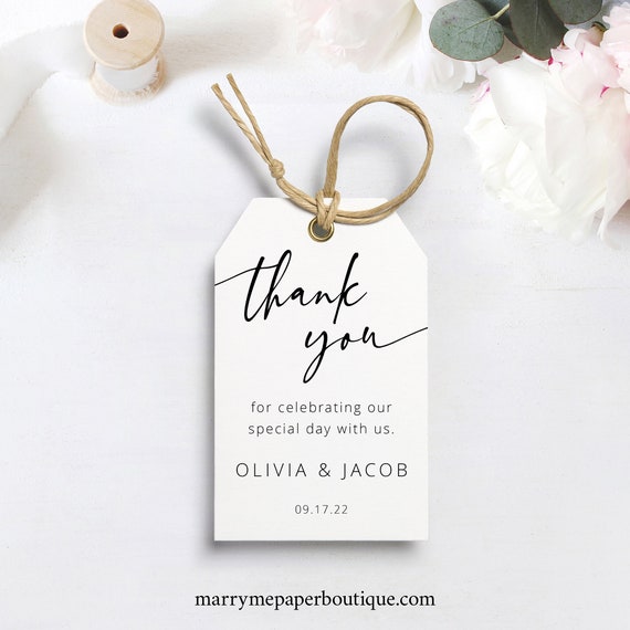 Favor Tag Template, Editable Tag Printable, Templett Instant Download, Try Before Purchase, Modern Calligraphy