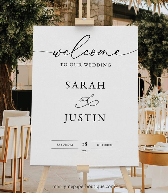 Classic Wedding Welcome Sign, Classic & Elegant, Editable, Welcome To Our Wedding Sign Template, Printable, Templett INSTANT Download