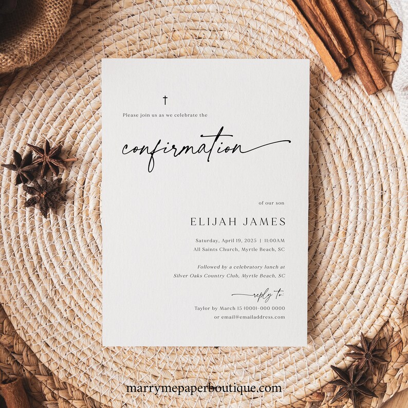 Confirmation Invitation Template Modern &amp; Classic Editable - Etsy