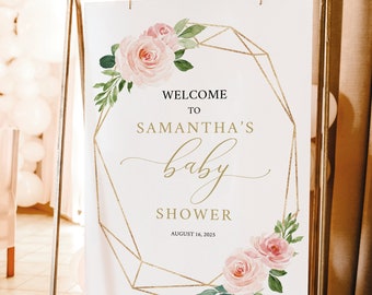 Baby Shower Sign Template, Try Before Purchase, Baby Shower Welcome Sign,  Editable Template, Printable Poster, Instant Download