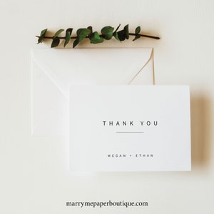 Modern Chic Script THANK YOU CARD Template 3 Sizes Instant Download Editable Printable Your Photo Thank You Card Wedding Templett