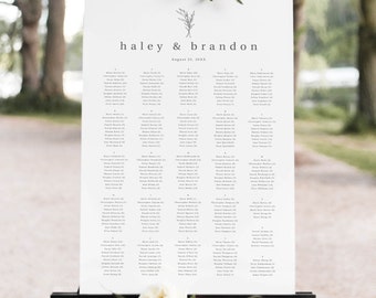 Alphabetical Wedding Seating Plan Template, Modern Rustic, Alphabet Seating Chart Sign Printable, Editable, Templett INSTANT Download