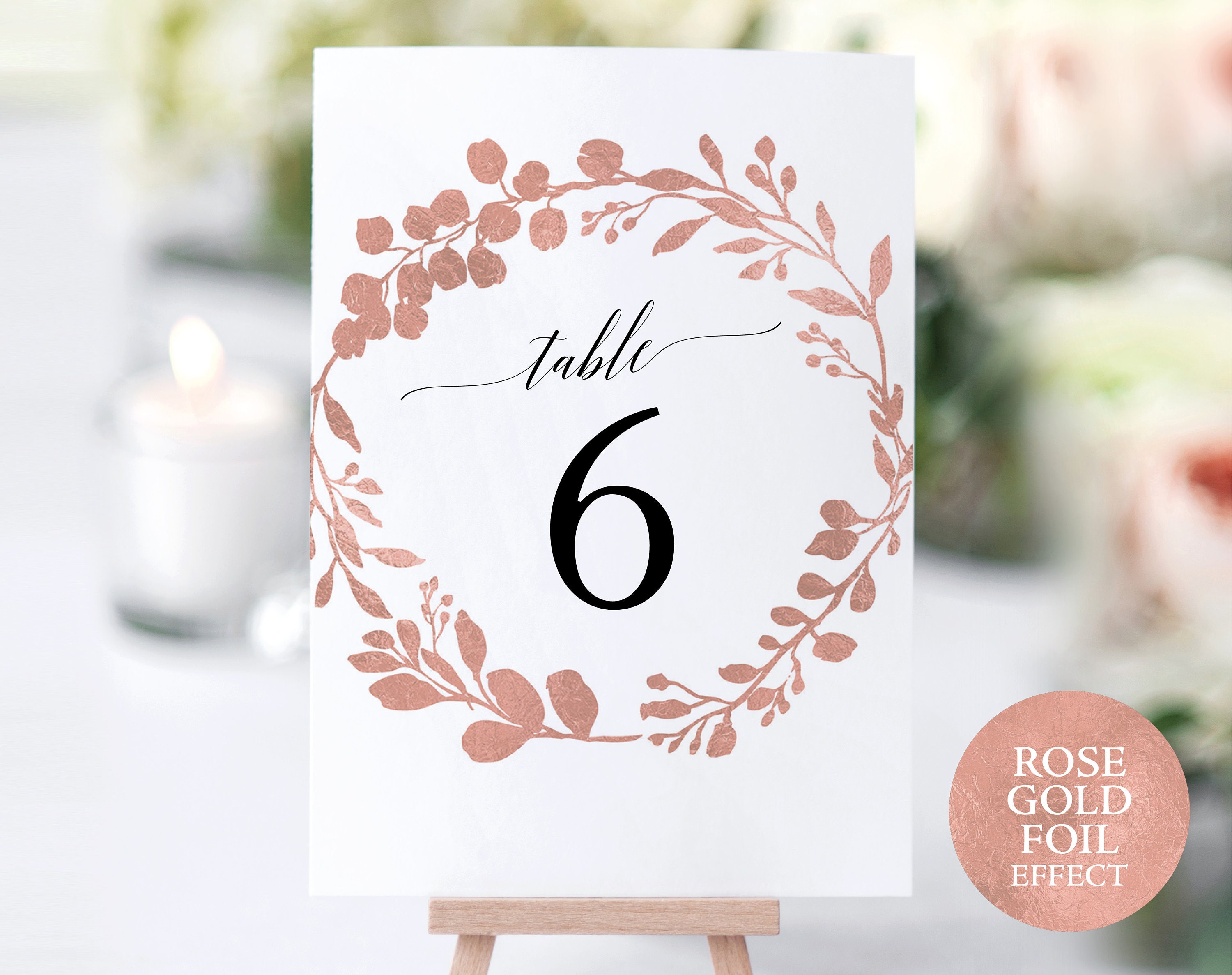 rose gold table numbers template printable table numbers table number