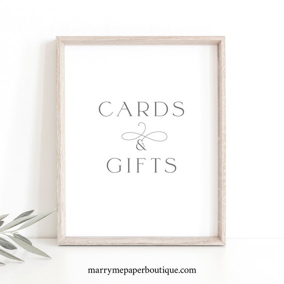 Wedding Cards & Gifts Sign Template, Elegant Wedding Cards and Gifts Sign Template, Printable, Editable, Templett INSTANT Download