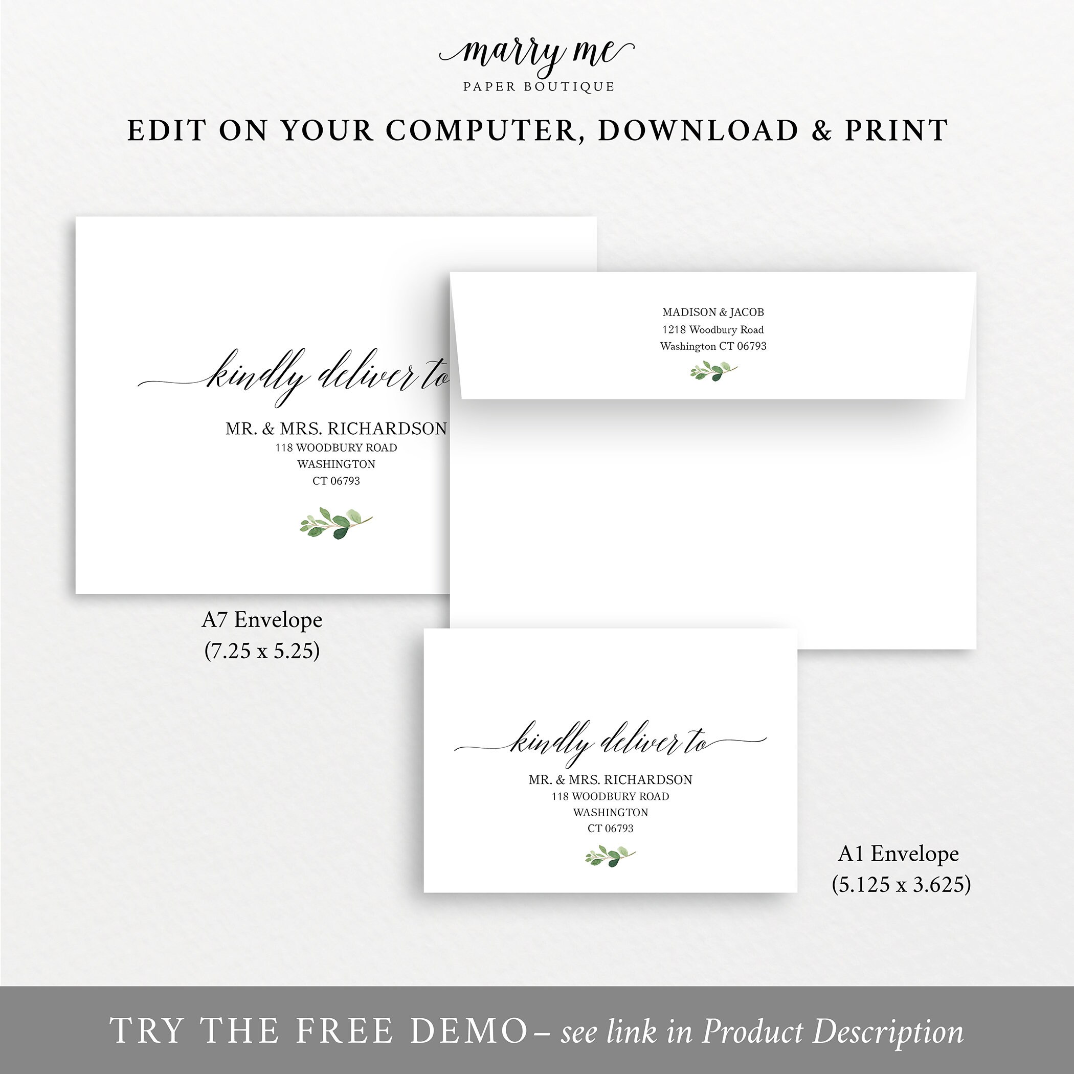 Envelope Template Printable Envelope Address Template - Etsy