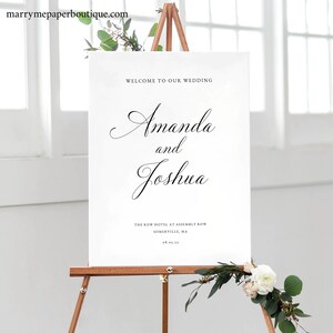 Wedding Welcome Sign Template, Calligraphy, Traditional Wedding Sign, Printable, Templett INSTANT Download, Editable image 2