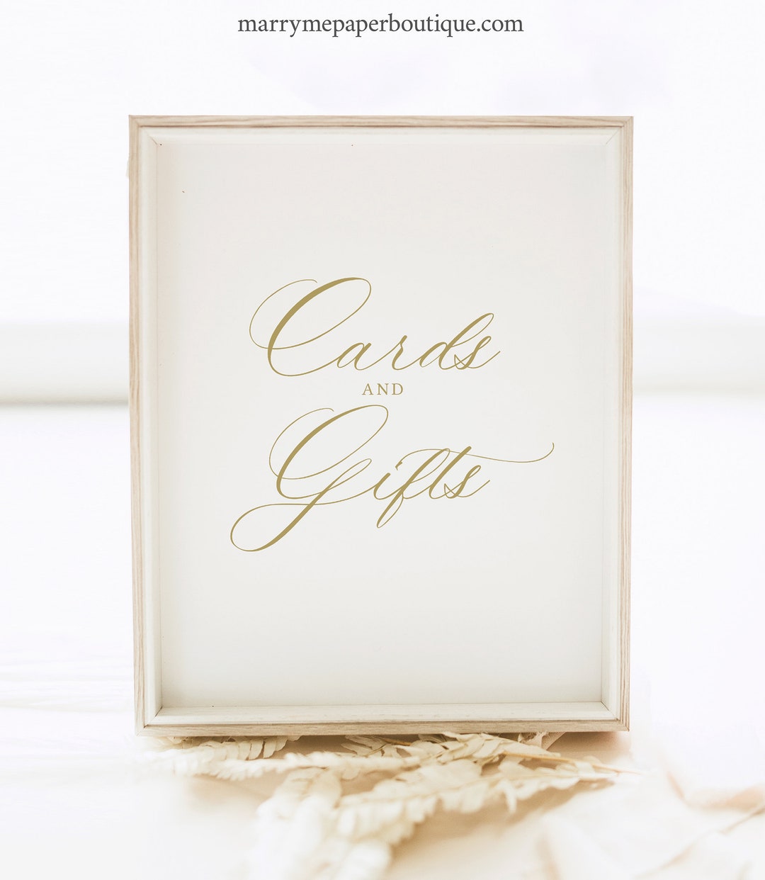 Wedding Cards &amp; Gifts Sign Template, Calligraphy Design in Gold ...