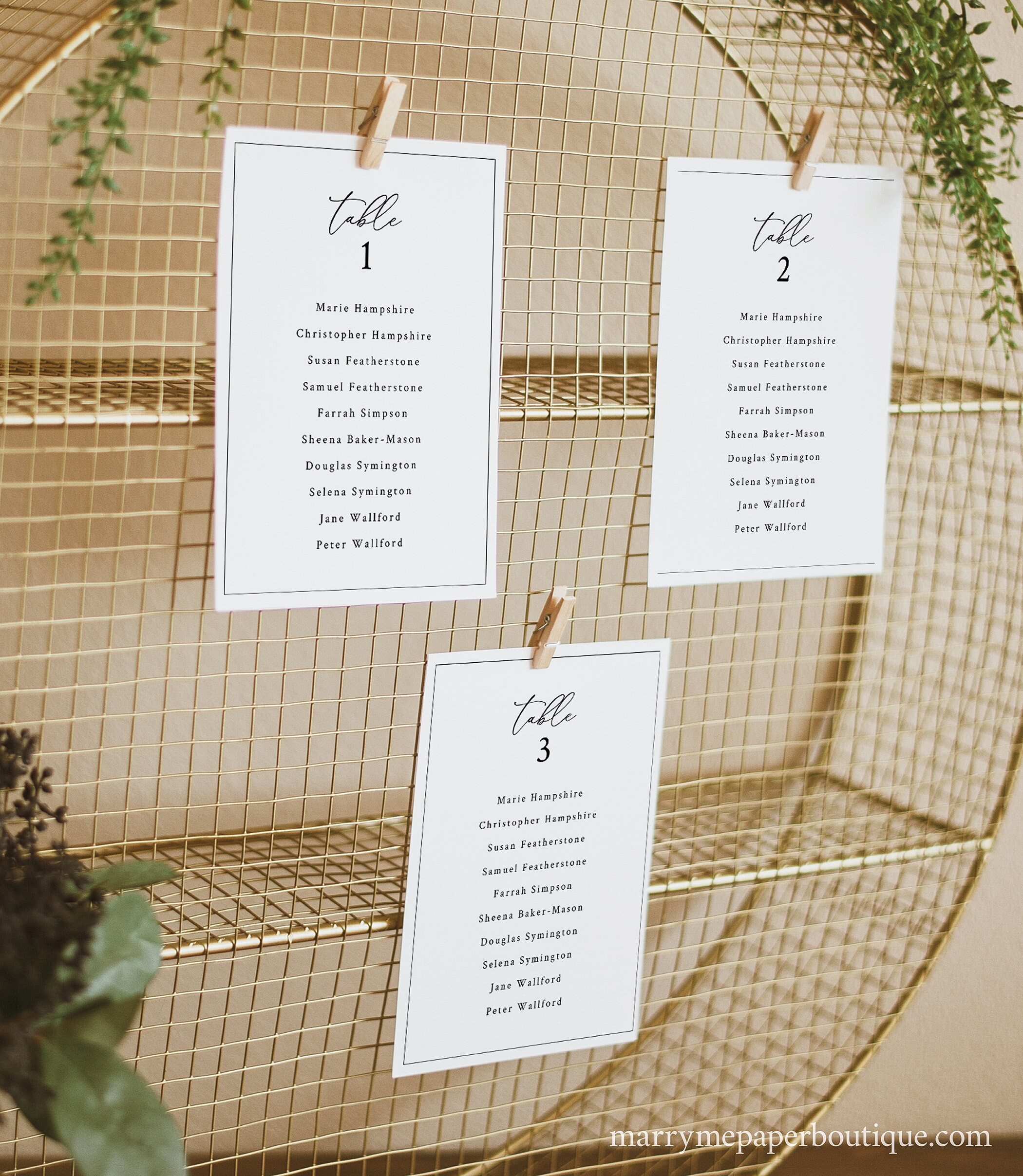 Seating Sign Template, Minimalist Wedding Monogram, Wedding Table ...