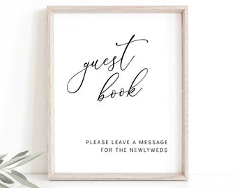 Guest Book Sign Template, Modern Elegance, Please Sign Our Guestbook Sign, Modern Wedding, Printable, Editable, Templett INSTANT Download