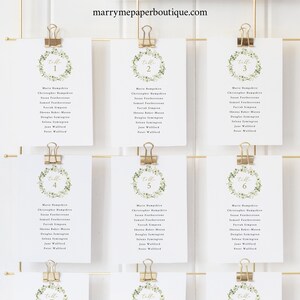 Seating Chart Cards Template, Rustic Greenery, Printable, Greenery Wedding Seating Plan Cards, Editable, Templett INSTANT Download