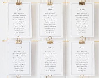 Wedding Seating Cards Template, Elegant Border, Seating Chart Cards, Printable, Editable, Templett INSTANT Download