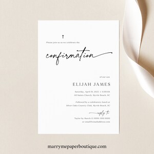Confirmation Invitation Template, Modern &amp; Classic, Editable, Modern ...