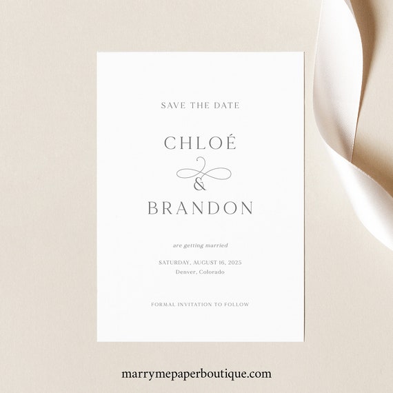 Save the Date Template, Elegant, Editable, Elegant Save The Date Card, Save Our Date Printable, Templett INSTANT Download