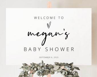 Baby Shower Welcome Sign Template, Love Heart, Editable, Modern Welcome to the Baby Shower Sign, Printable, Templett INSTANT Download