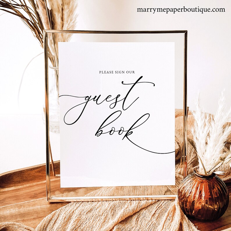 Guest Book Sign Template Classic & Elegant Please Sign Our Etsy UK