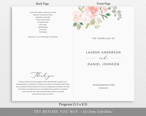 Wedding Program Front Page King Bjgmc Tb Org