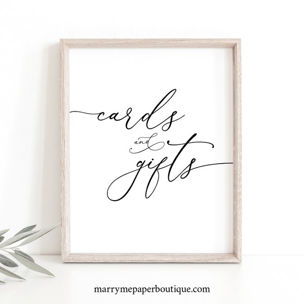 Cards & Gifts Sign Template, Classic Elegant, Wedding Table Sign, Printable, Editable, Wedding Cards and Gifts, Templett INSTANT Download