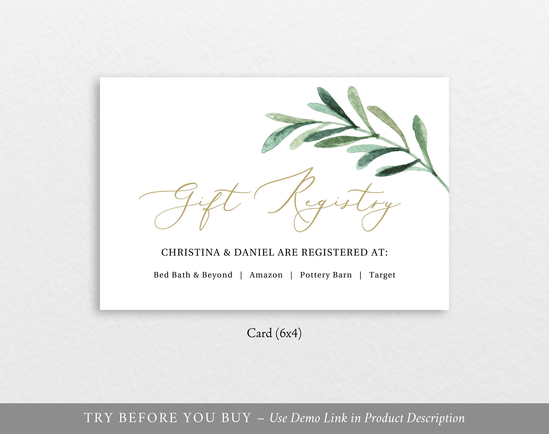 Wedding Registry Card Template, TRY BEFORE You BUY