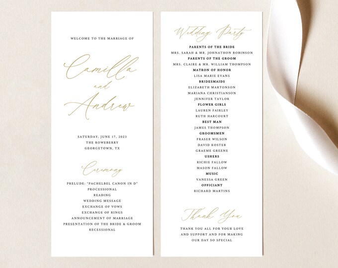 Wedding Program Template Free Demo Available Printable Etsy Wedding Program Template Free Demo Available Printable Etsy