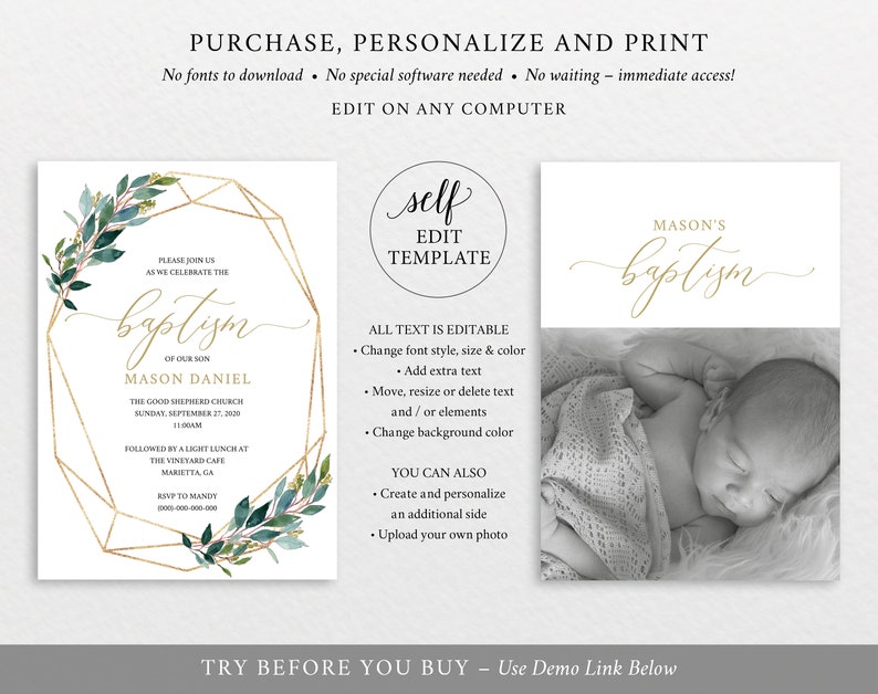 Baptism Invitation Card Template