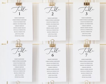 Seating Chart Template, Elegant Script Cards, Try Before Purchase,  Editable Instant Download