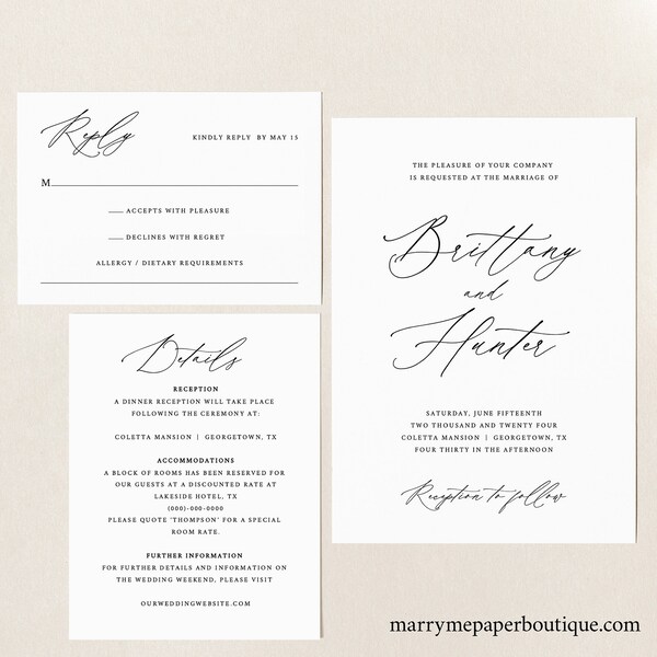 Cursive Invitation - Etsy
