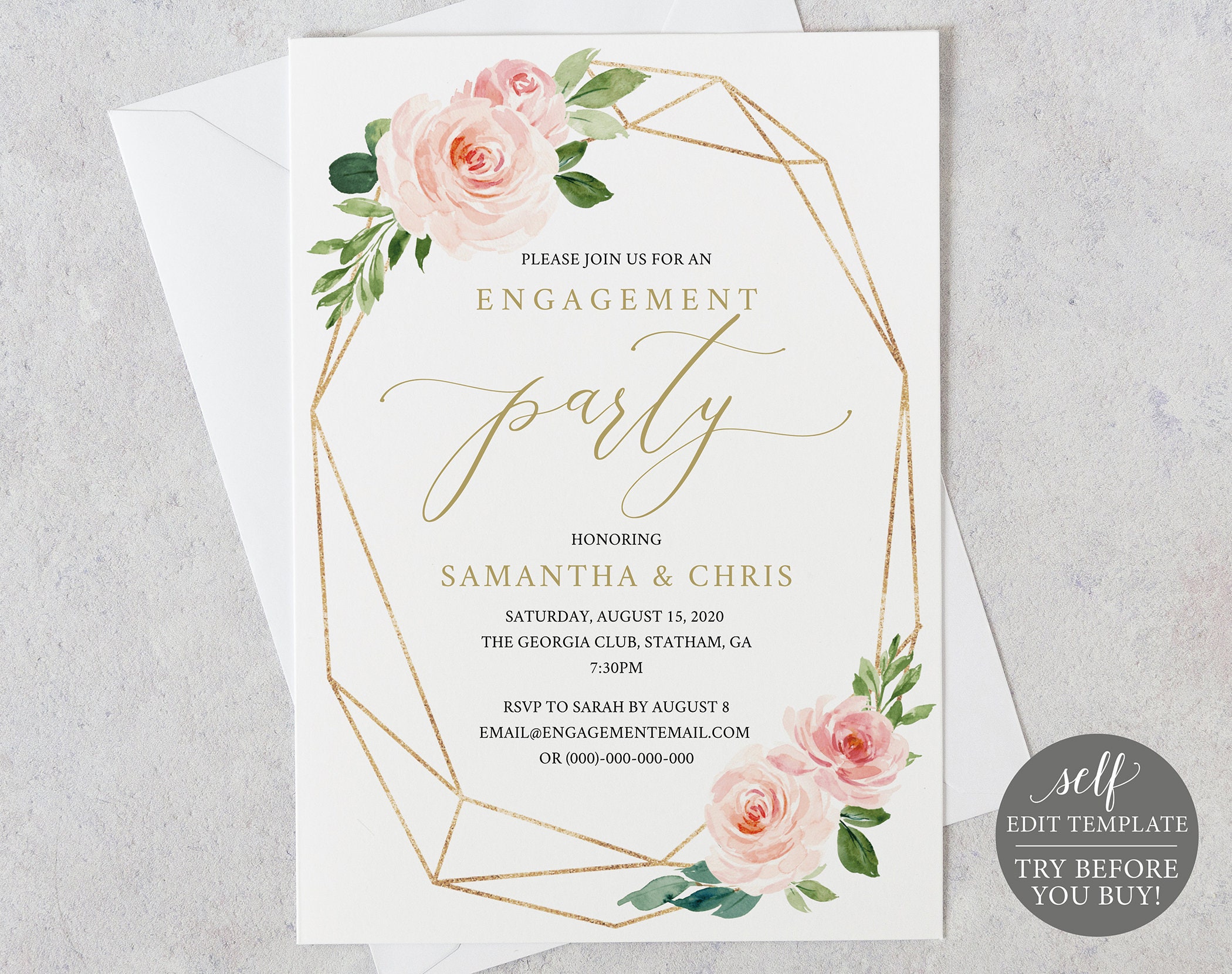 Engagement Party Invitation Template Editable Instant Etsy Australia