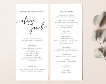 Wedding Program Template Free Demo Available Printable | Etsy