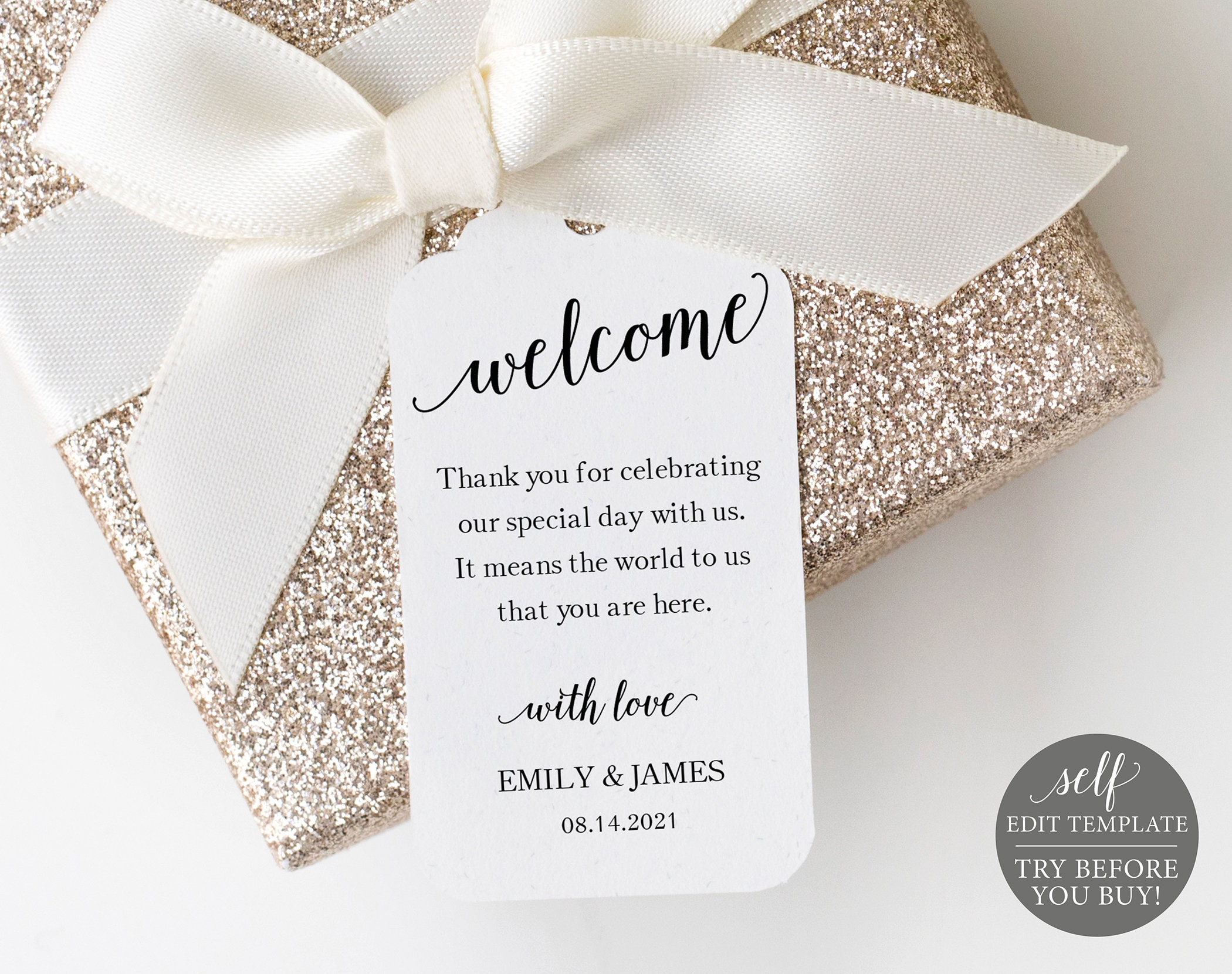 Wedding Favor Tag Template Editable Instant Download Modern Etsy