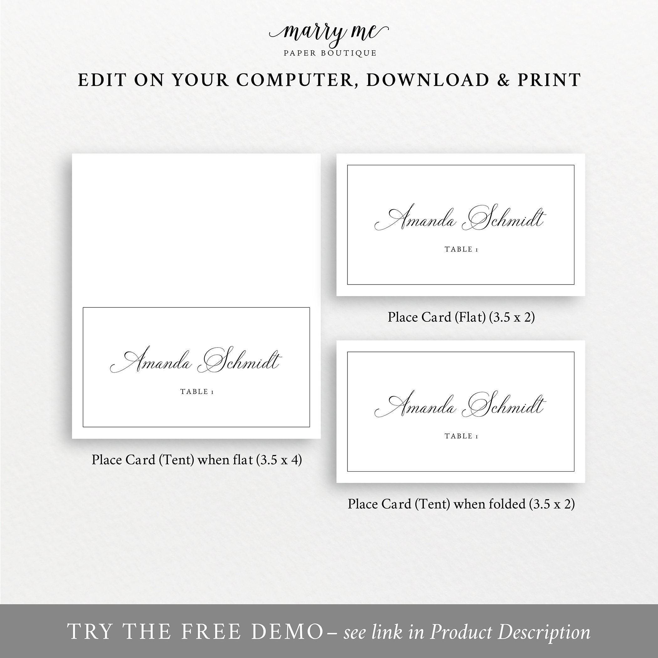 Plain wedding place cards deals
