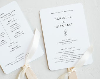 Wedding Program Fan Template, Editable Instant Download, Try Before Purchase, Formal Botanical