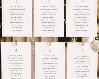 Seating Plan Cards Template, Minimalist Wedding Monogram, Gold, 4x6 Wedding Seating Cards, Editable, Printable, Templett INSTANT Download