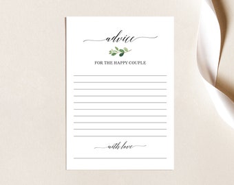 Advice Card Template, Try Before Purchase,  Editable  Instant Download, Greenery Leaf