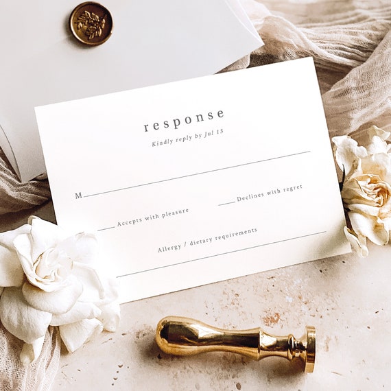 RSVP Card Template, Modern Rustic, Editable, Wedding Reply Card, Rustic Wedding RSVP Card Template, Printable, Templett INSTANT Download