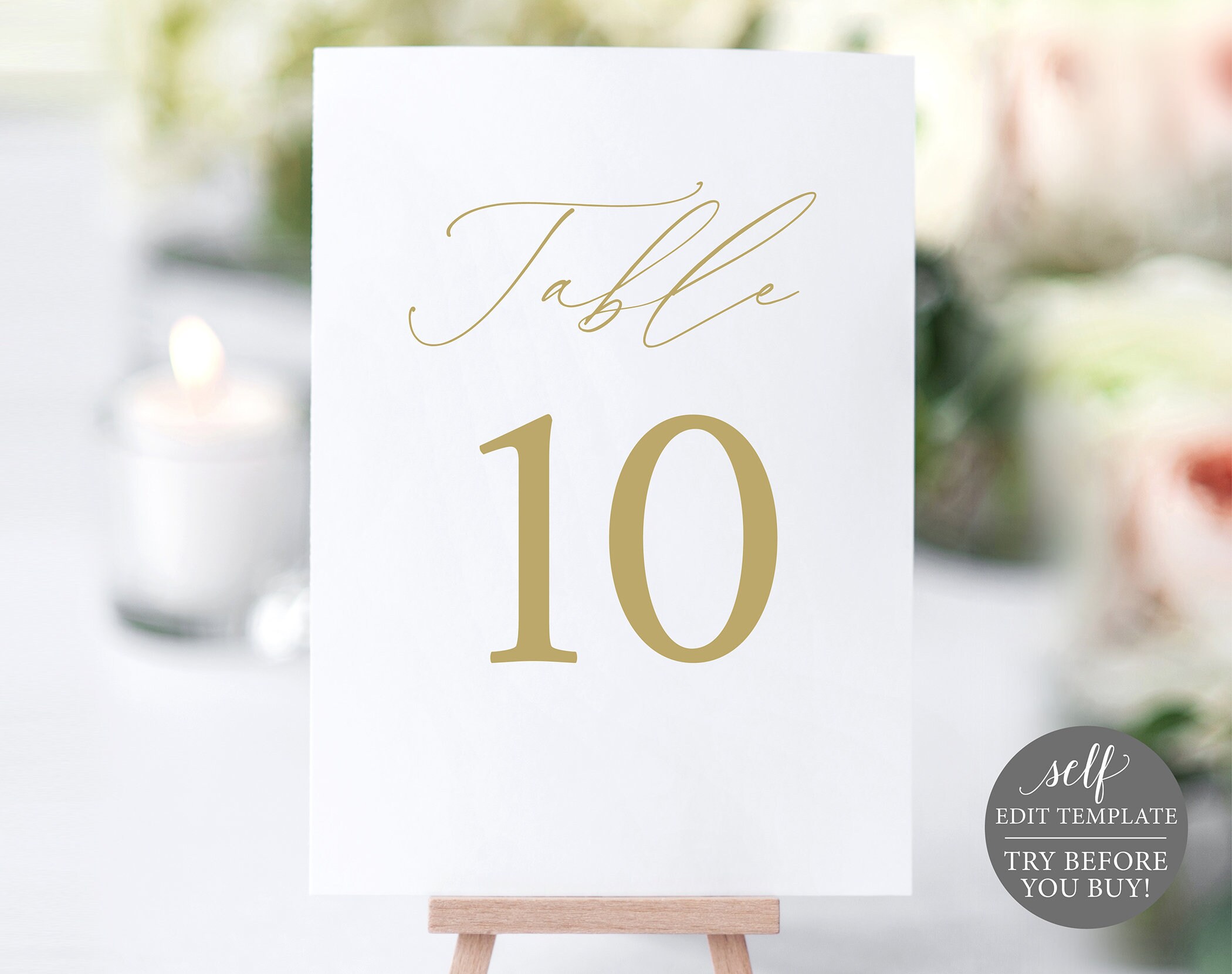 Table Number Template, Demo Available, Printable Editable Instant