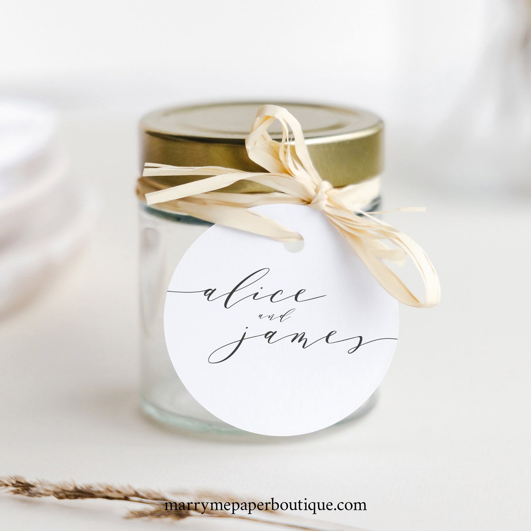 Elegant Round Favor Tag Template Modern Round Gift Tag - Etsy