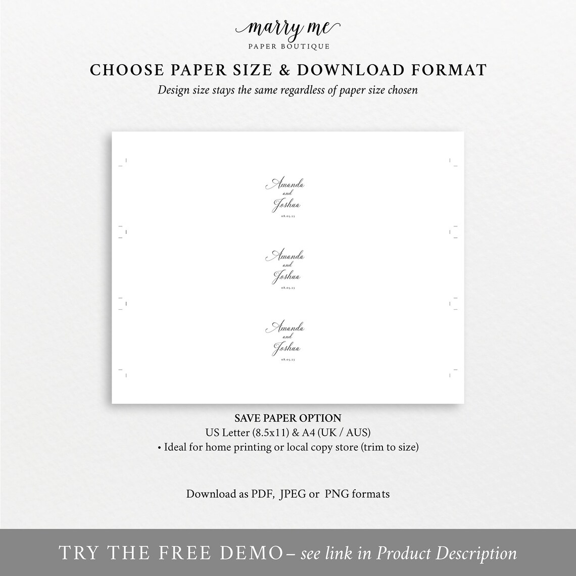 Belly Band Template Traditional Wedding Calligraphy Belly - Etsy
