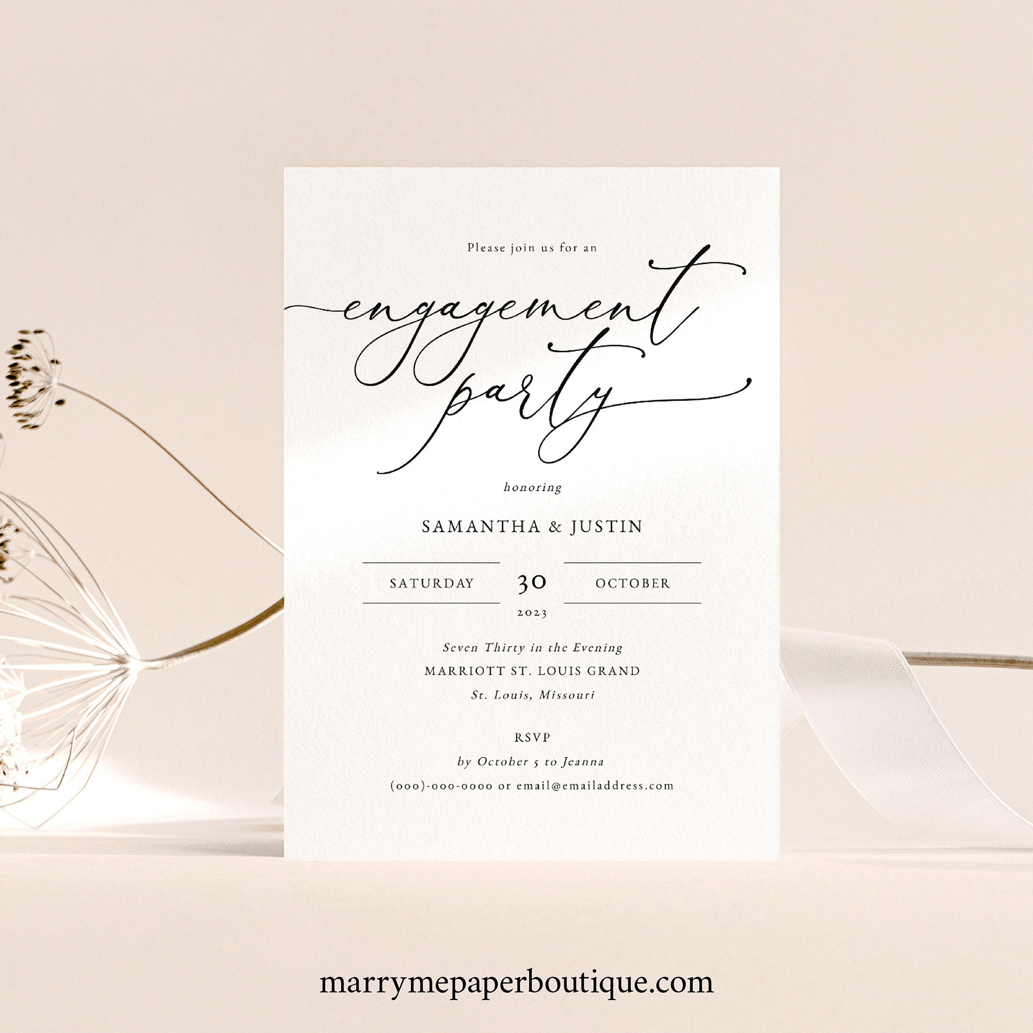 Classic Engagement Party Invitation Template Elegant Etsy Australia