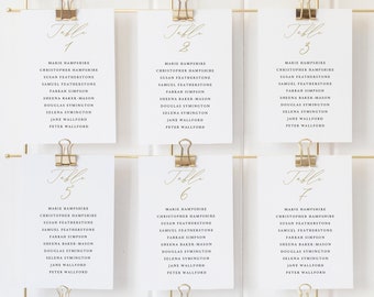 Wedding Seating Cards Template, Stylish Script Gold, Demo Available, Editable & Printable Instant Download, Templett