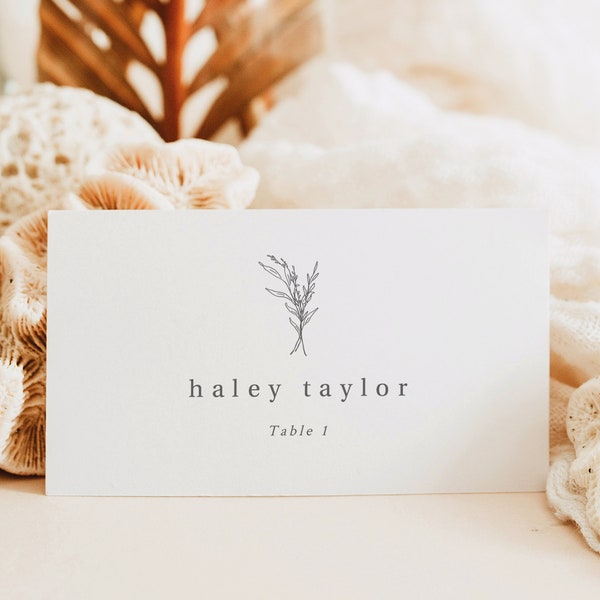 Place Card Template, Modern Rustic Design, Editable Seating Card Printable, Templett Instant Download, Try Before Purchase