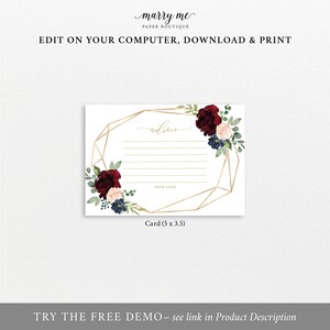 Advice Card Template, Editable &amp; Printable Instant Download, Templett ...