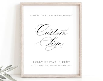 Wedding Sign Bundle Template, Elegant Classic Calligraphy, Editable, Wedding Table Signs, Printable, Templett INSTANT Download