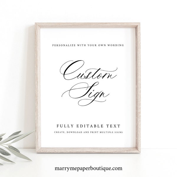 Wedding Sign Bundle Template, Elegant Classic Calligraphy, Editable, Wedding Table Signs, Printable, Templett INSTANT Download