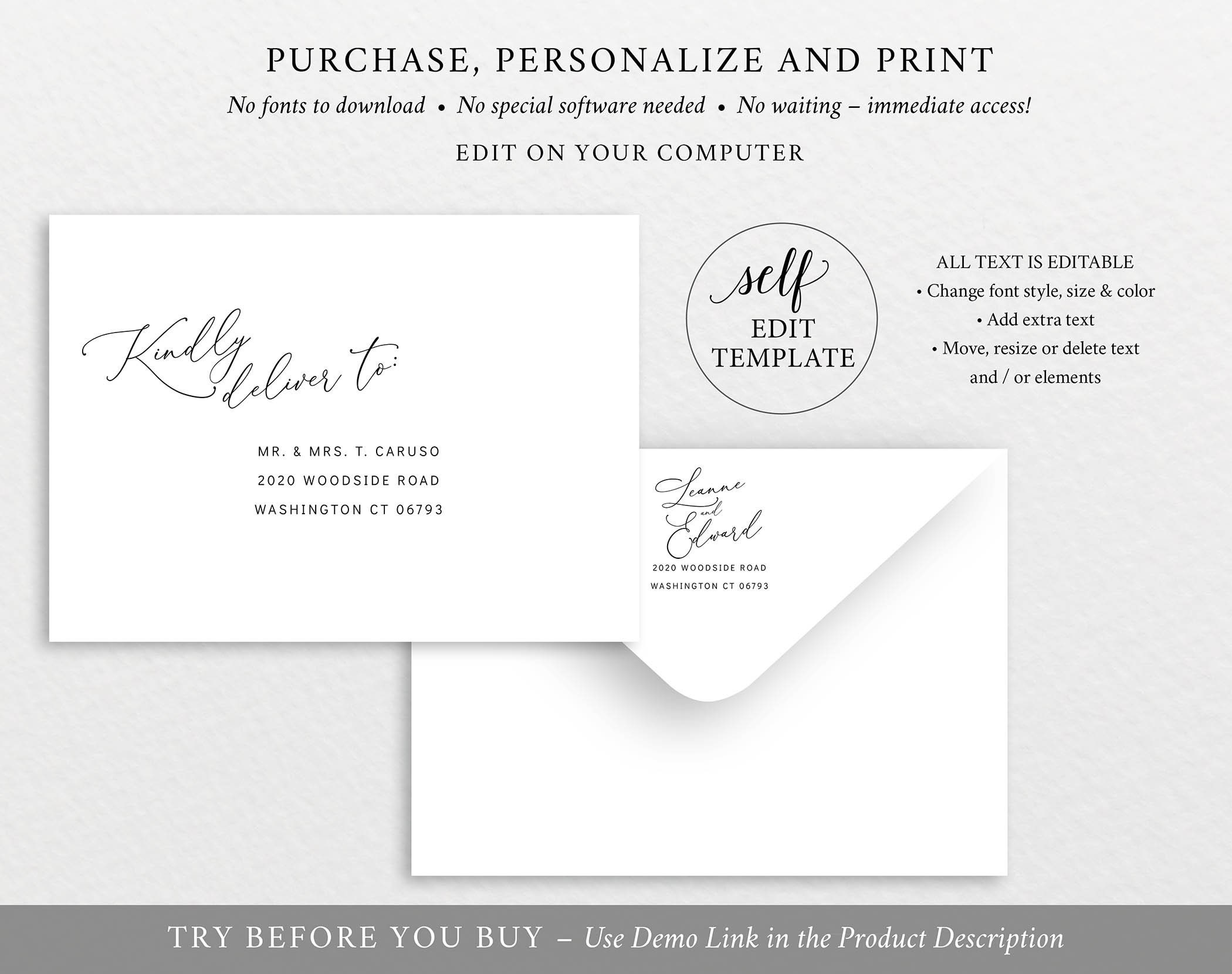 free printable envelope addressing template