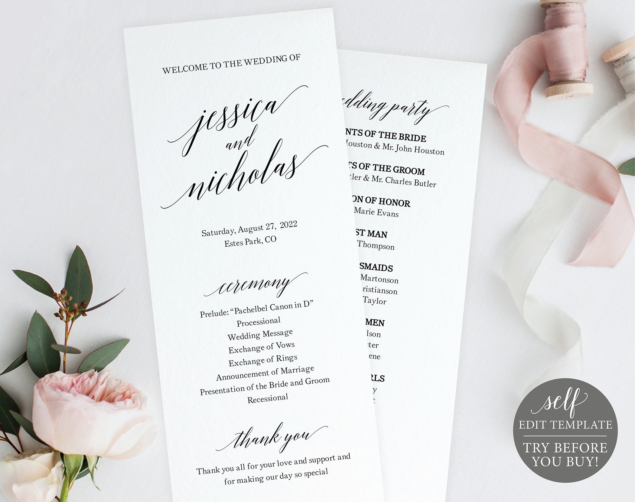 Free Wedding Booklet Template Download