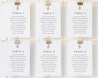 Hanging Seating Cards Template, Formal Botanical, Editable Instant Download, Try Before Purchase