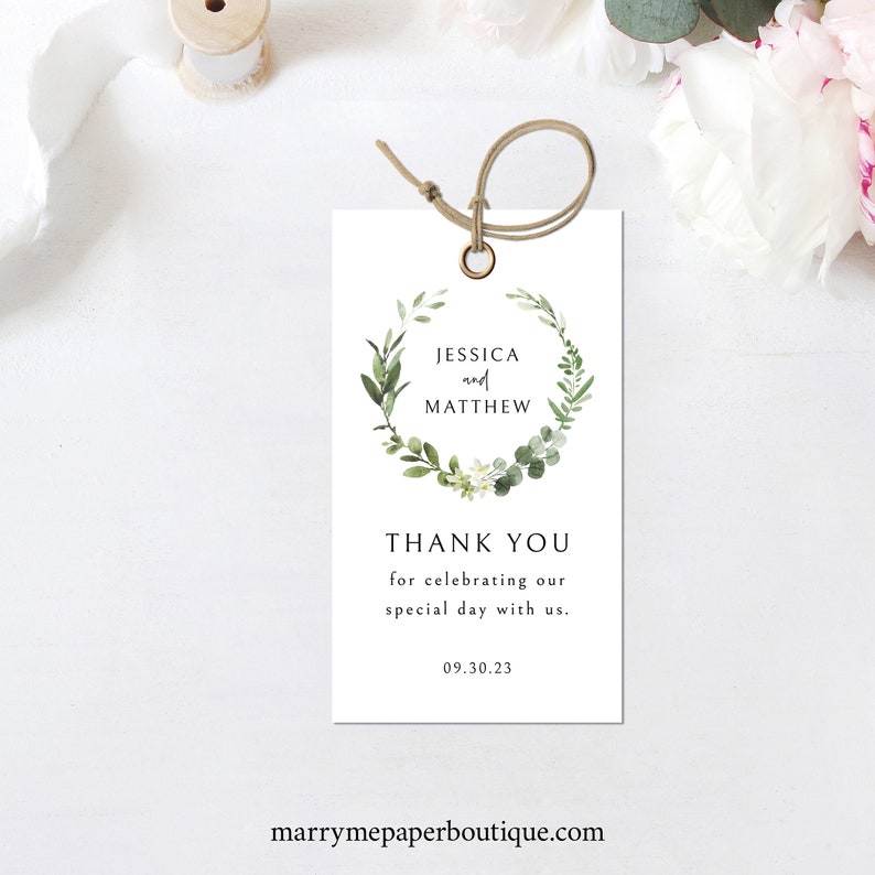 Favor Tag Template Editable Gift Tag Printable Templett | Etsy