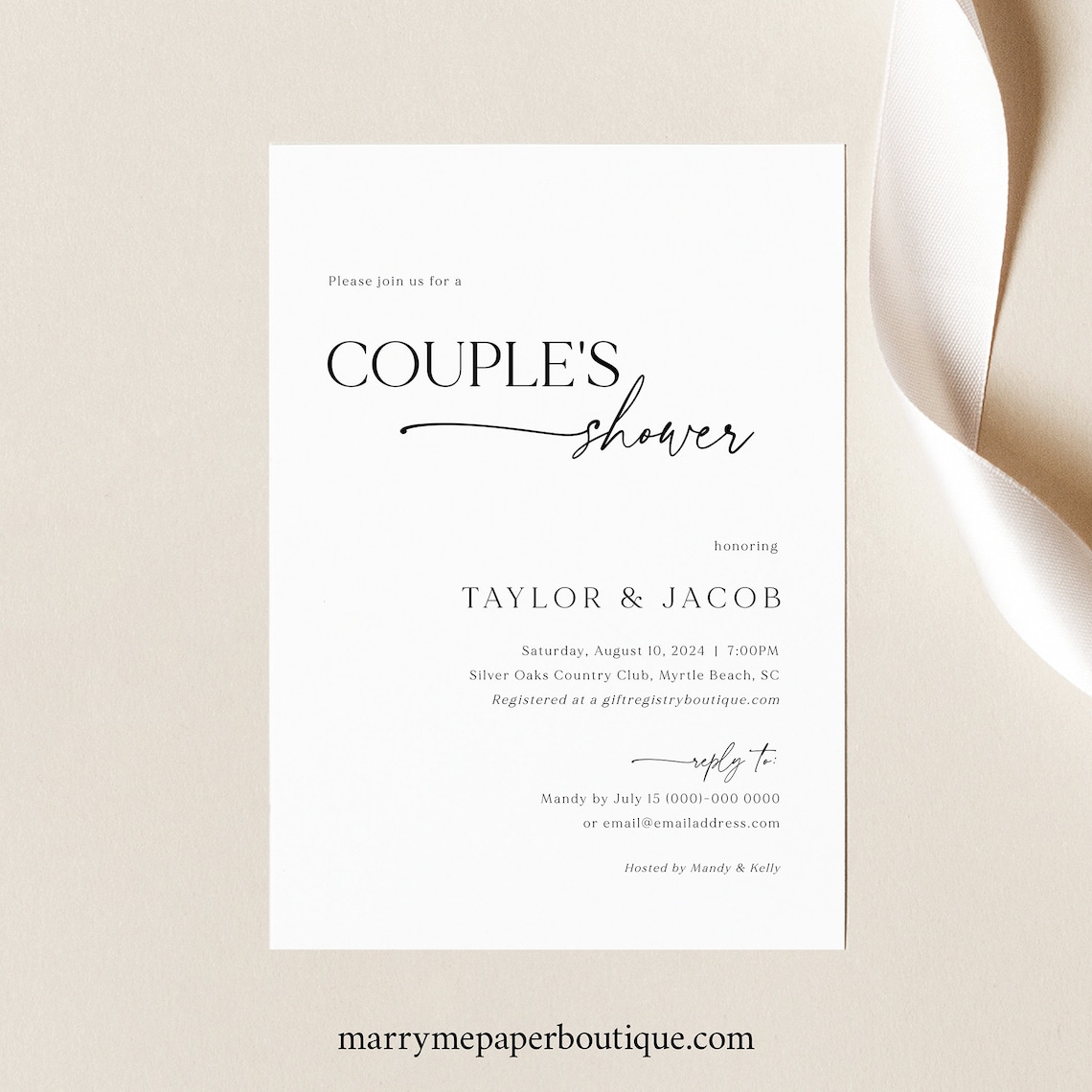 Couples Shower Invitation Template Modern &amp; Classic - Etsy