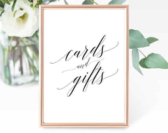 Wedding Cards and Gifts Sign Template, Printable Wedding Cards and Gifts Sign, Editable Cards and Gifts Sign, PDF Instant Download, MM07-1B