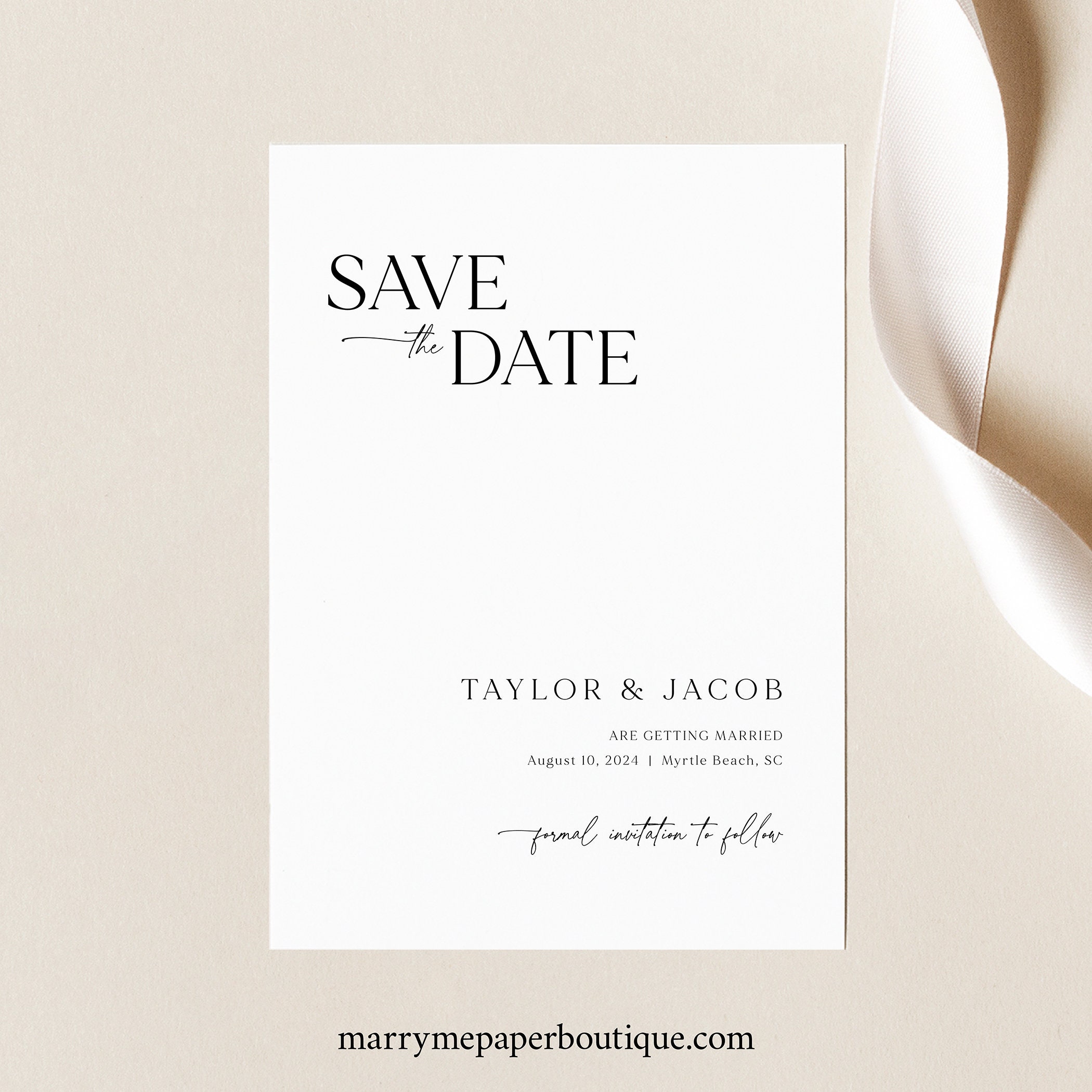 Save the Date Template, Modern &amp; Classic, Editable, Modern Save The Date Card, Printable ...